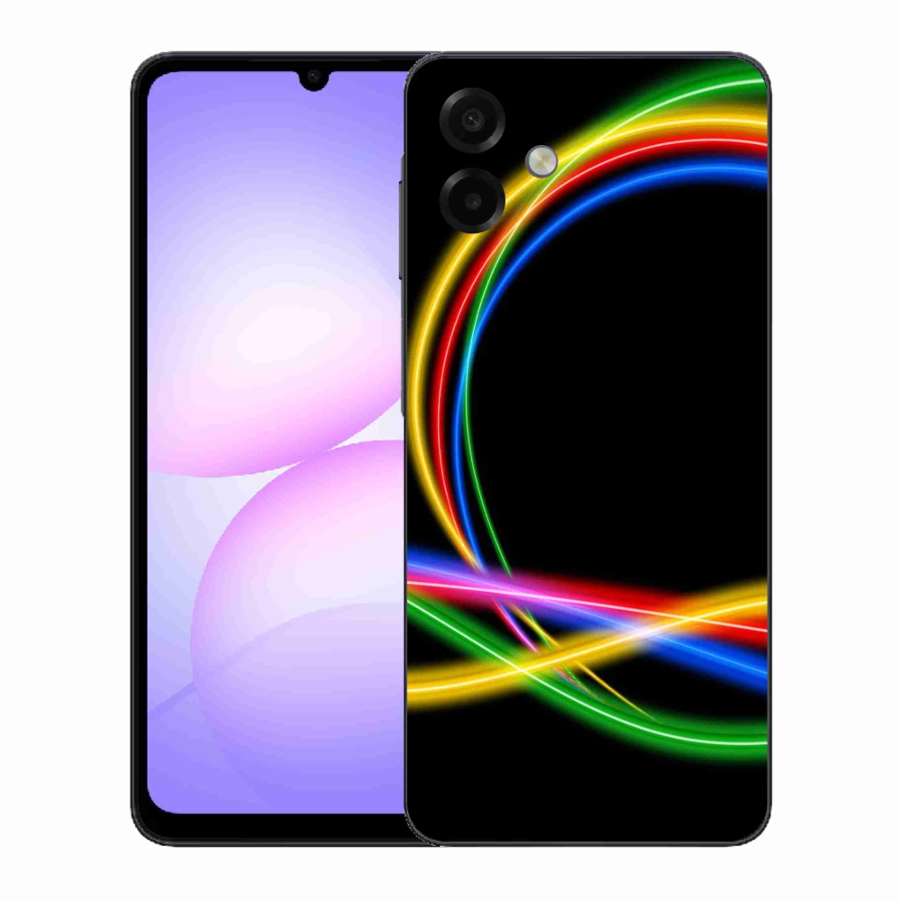 Gélový kryt mmCase na Samsung Galaxy A07 4G - neónové kruhy