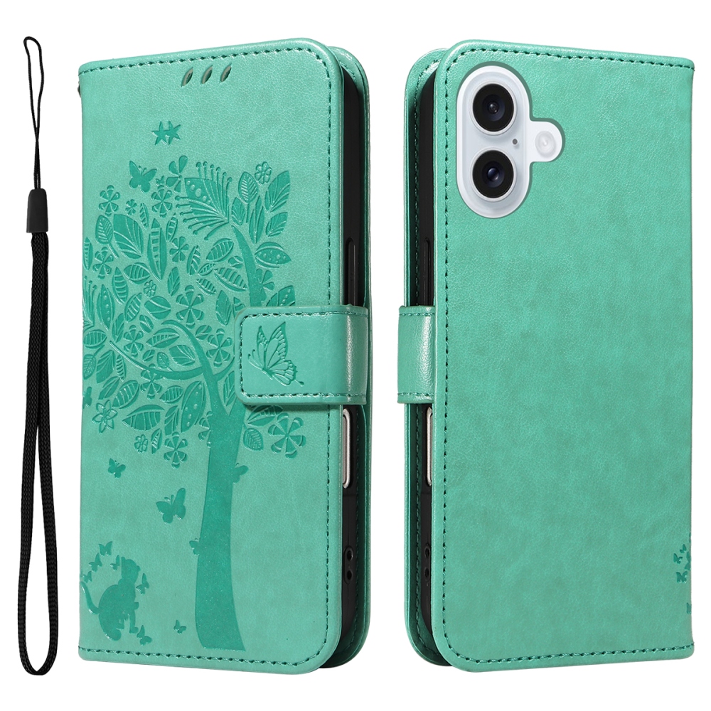 Trees knižkové puzdro na iPhone 17 - modrozelené