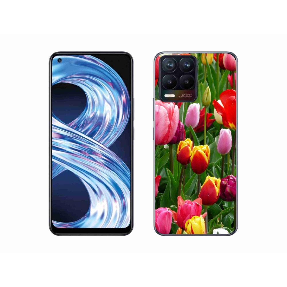 Gélový kryt mmCase na Realme 8 Pro - tulipány