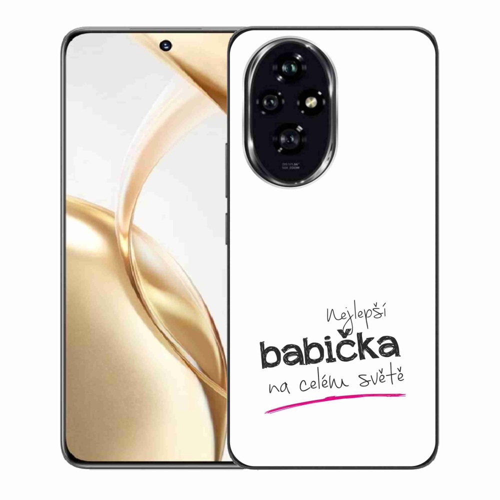 Gélový kryt mmCase na Honor 200 5G - najlepšia babička 4 biele pozadie