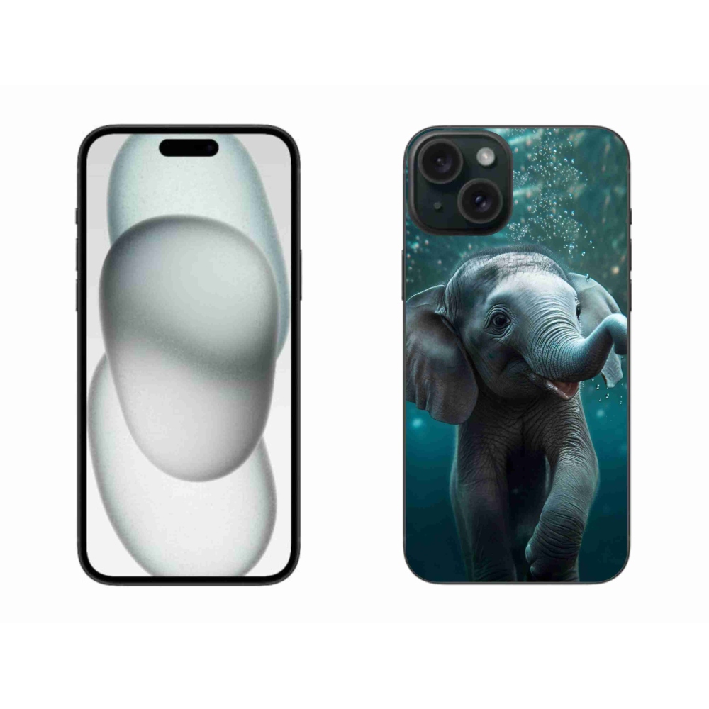 Gélový kryt mmCase na iPhone 15 Plus - sloník pod vodou