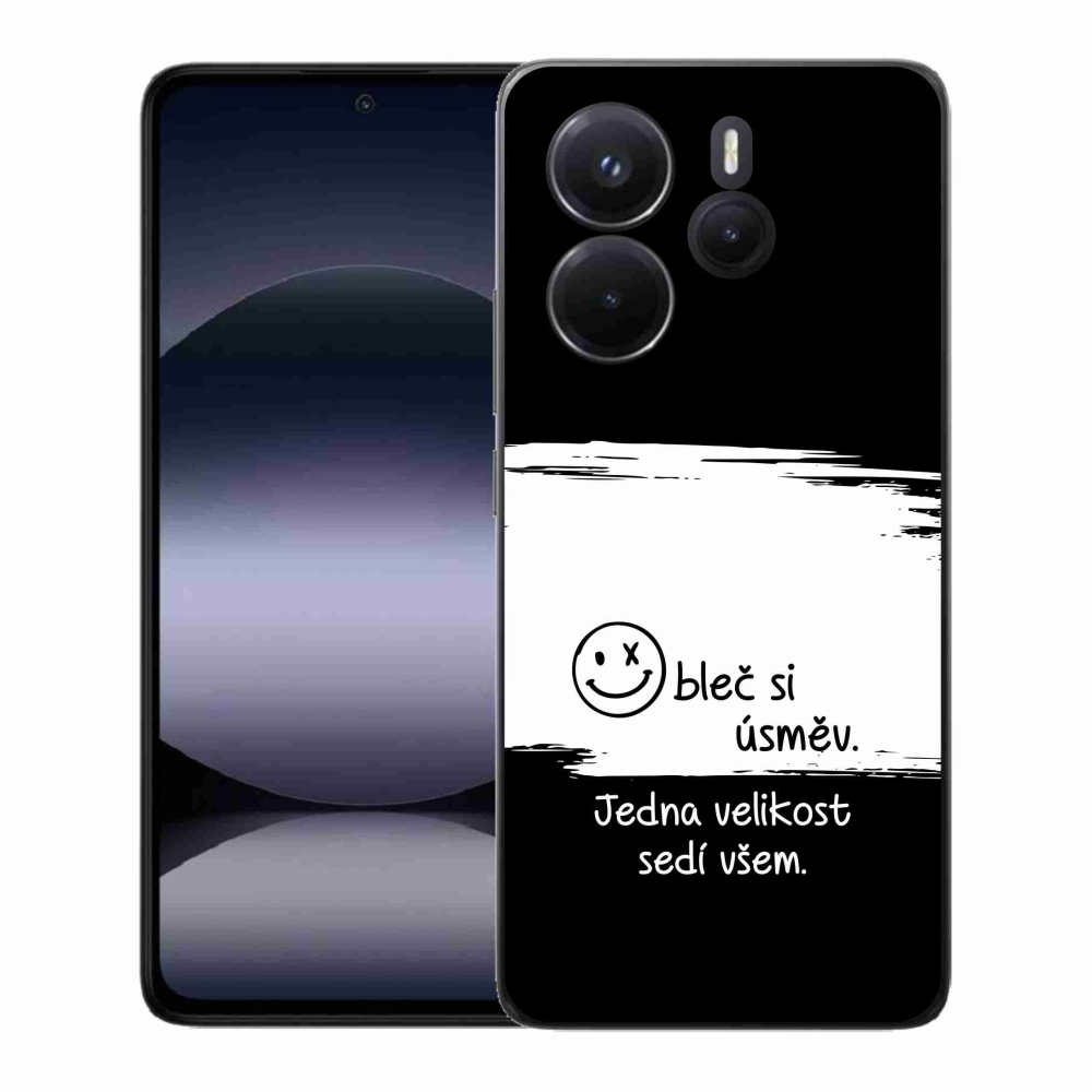 Gélový kryt mmCase na Xiaomi Redmi Note 14 - vtipný text 8 bieločierne pozadie