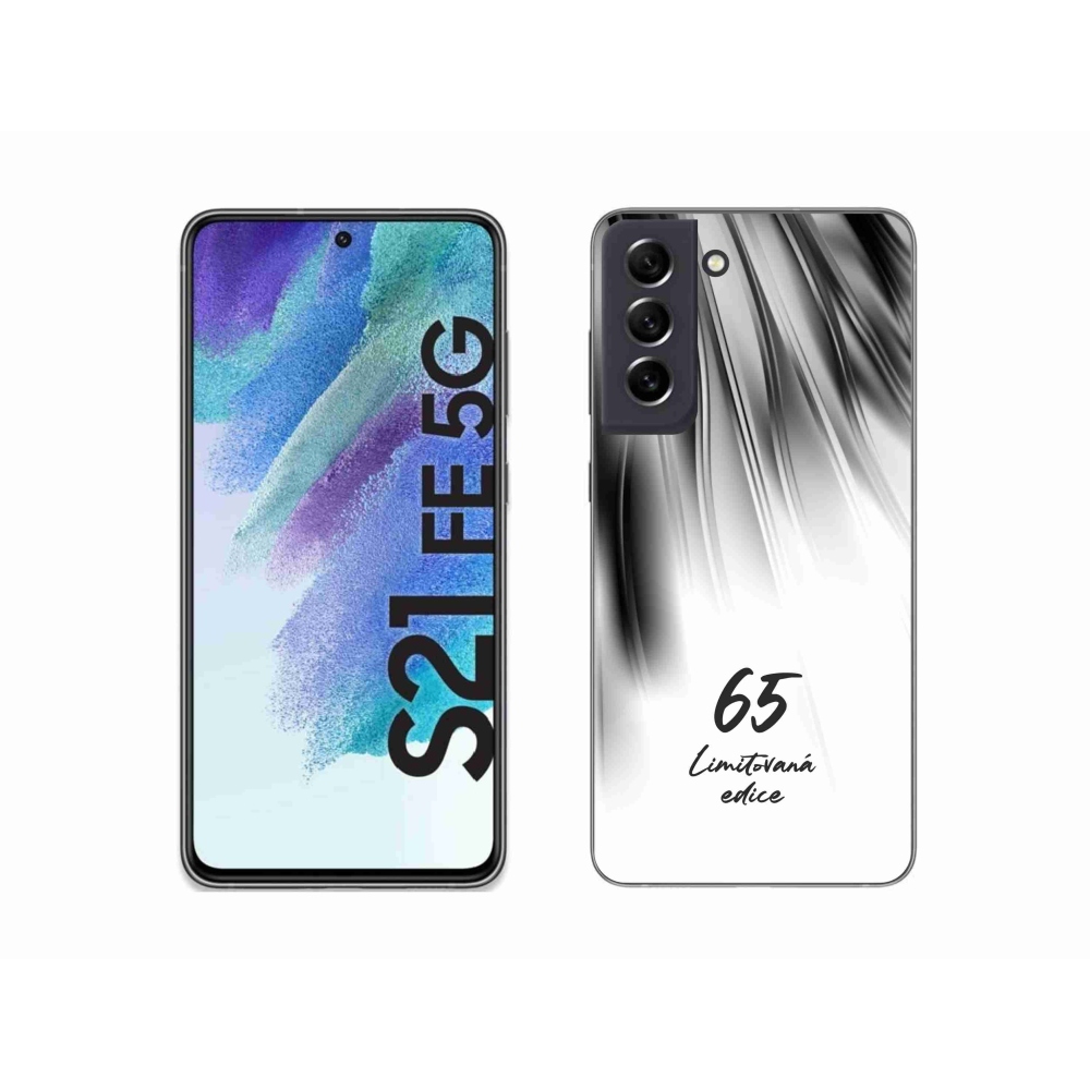 Gélový kryt mmCase na Samsung Galaxy S21 FE 5G - 65 limitovaná edícia biele pozadie