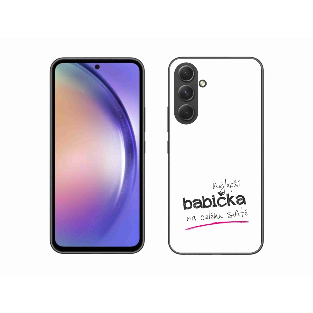 Gélový kryt mmCase na Samsung Galaxy A54 5G - najlepšia babička 4 biele pozadie