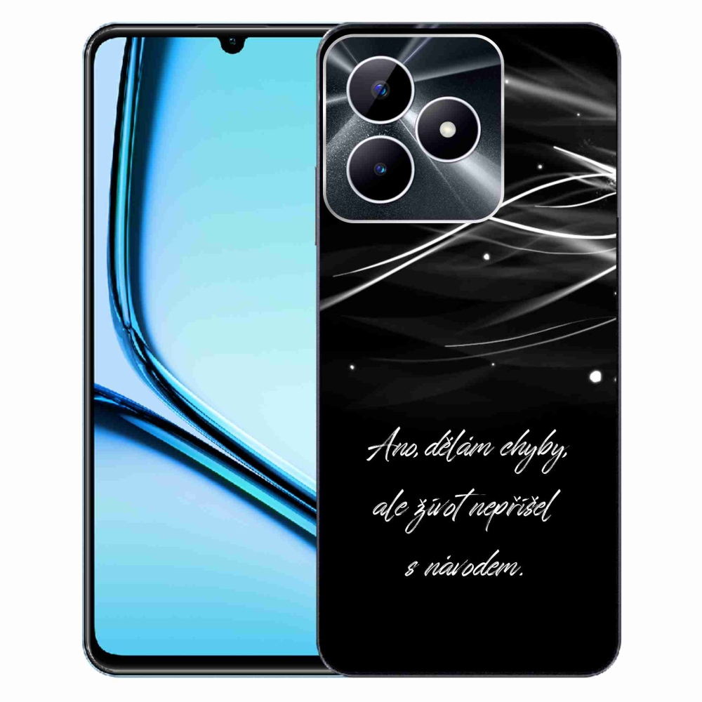 Gélový kryt mmCase na Realme Note 50 - citát čierne pozadie