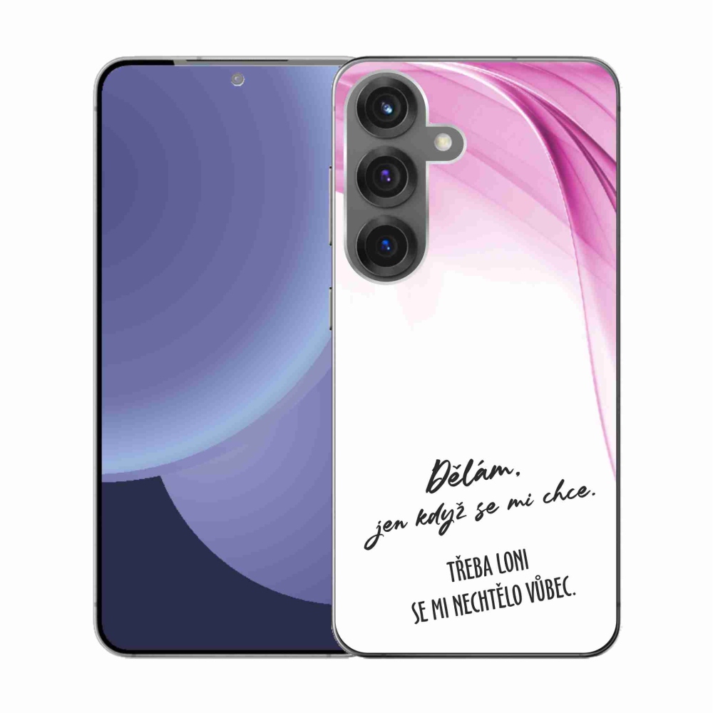 Gélový kryt mmCase na Samsung Galaxy S25 - vtipný text 12 biele pozadie