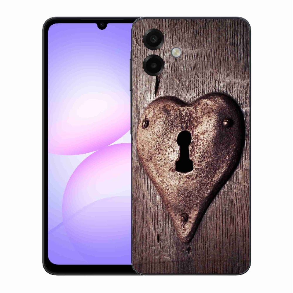 Gélový kryt mmCase na Samsung Galaxy A07 4G - zámok v tvare srdca