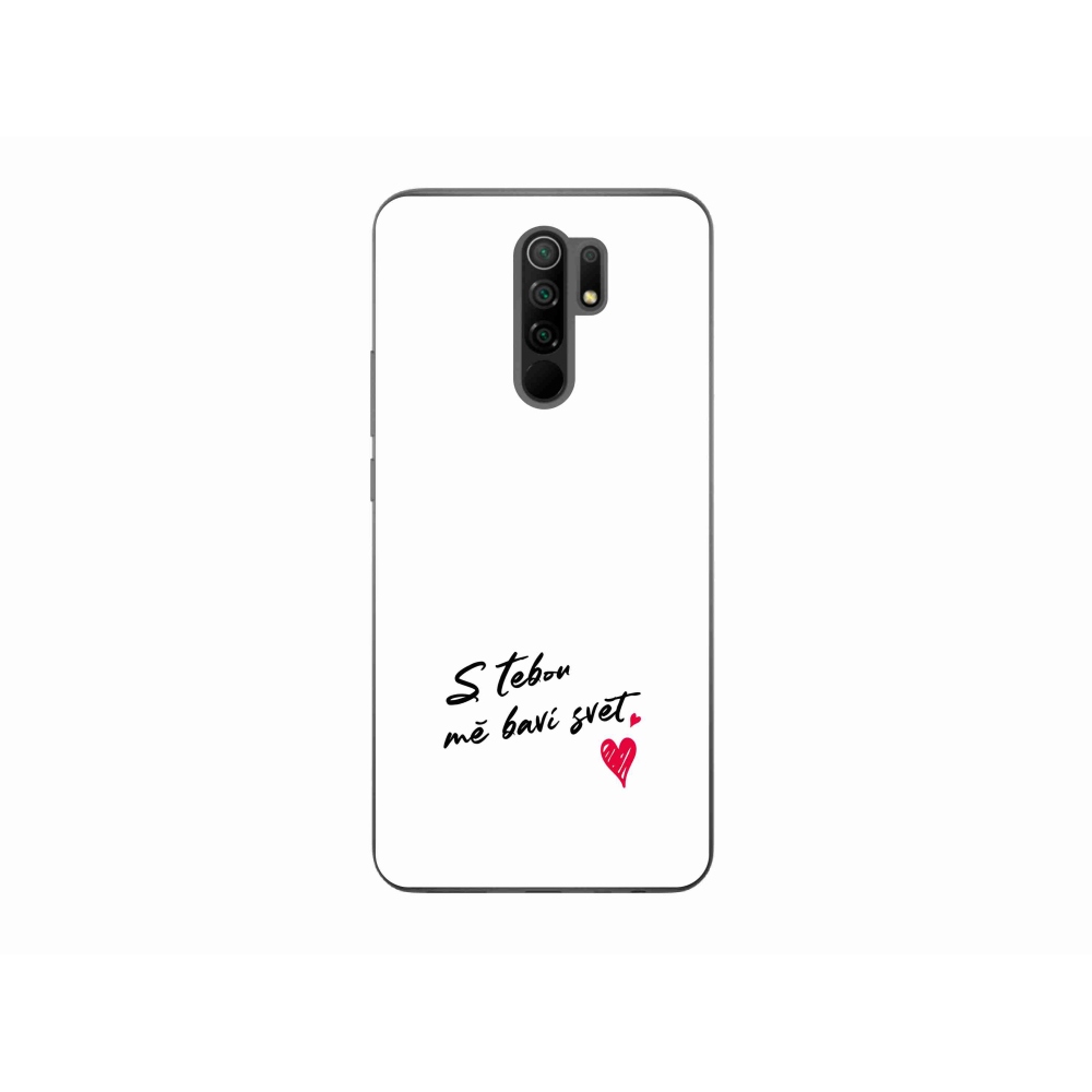 Gélový kryt mmCase na Xiaomi Redmi 9 - zamilovaný text 1 biele pozadie