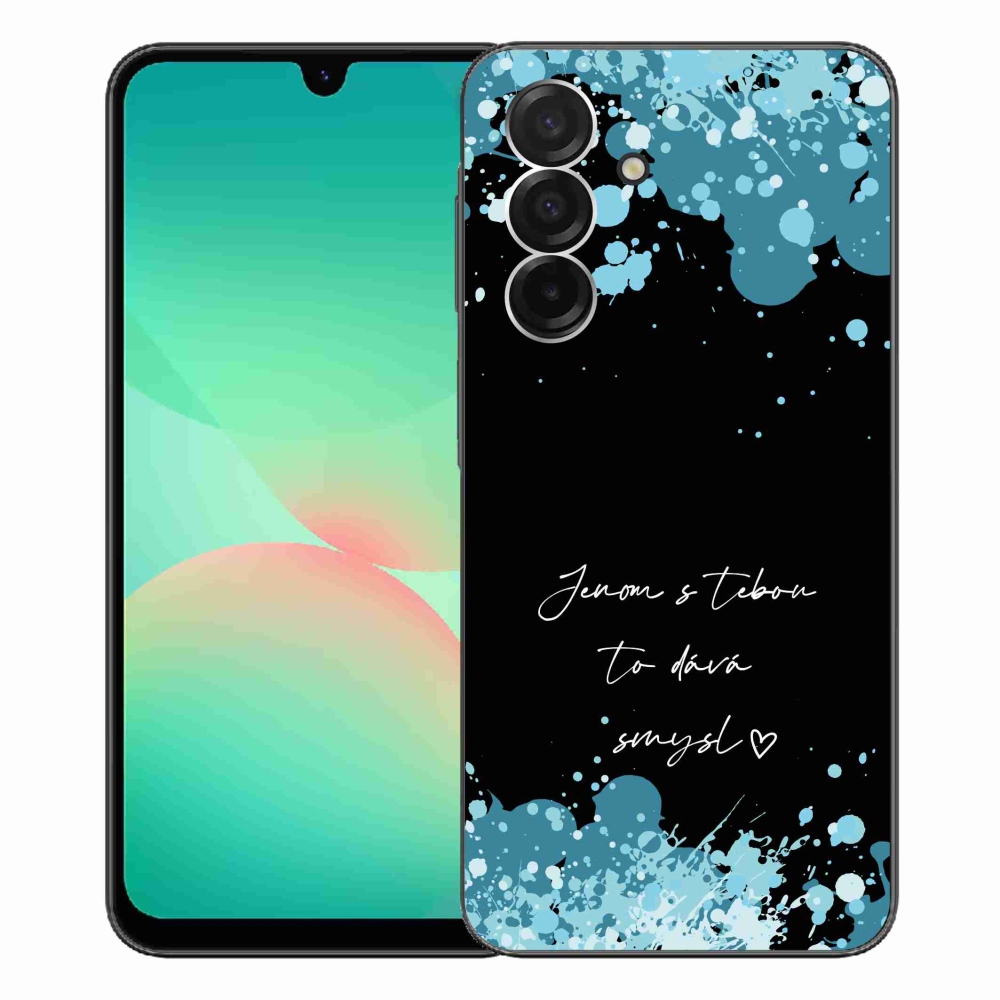 Gélový kryt mmCase na Samsung Galaxy A26 5G - zamilovaný text čierne pozadie