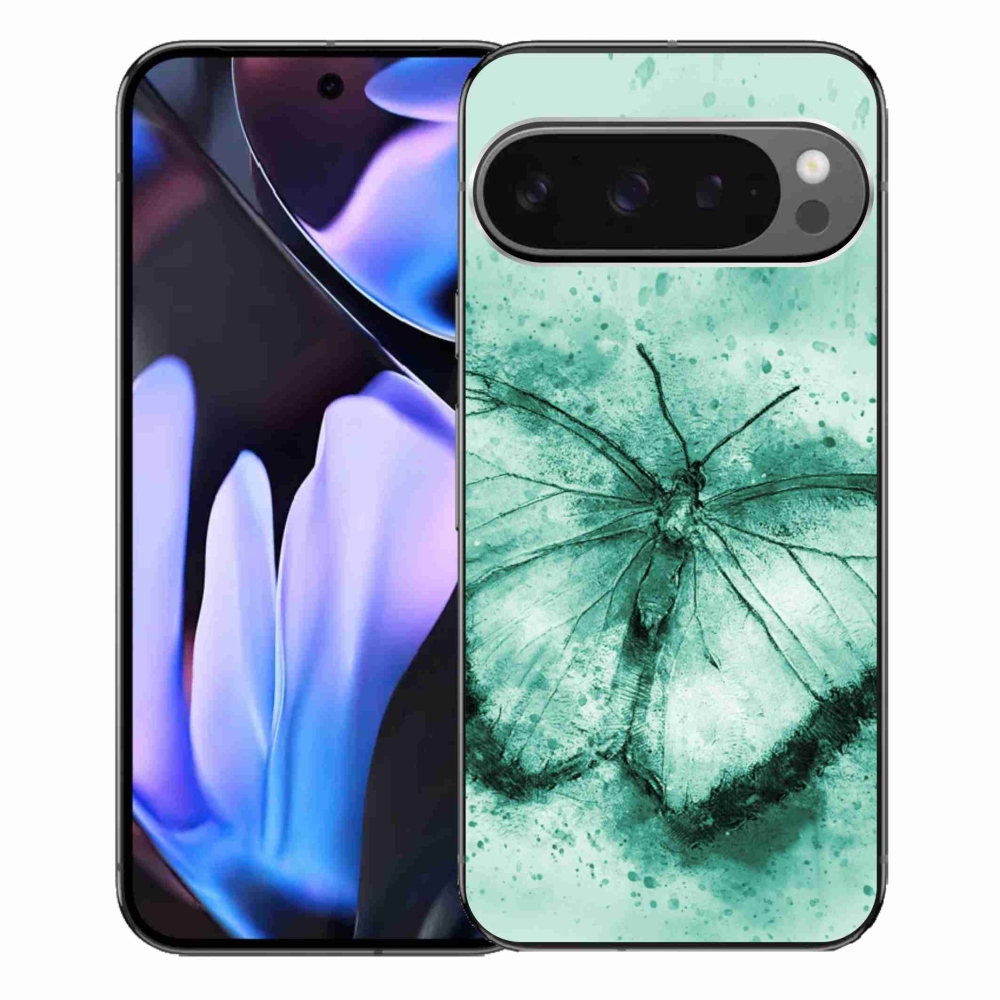 Gélový obal mmCase na Google Pixel 9 Pro XL - zelený motýľ