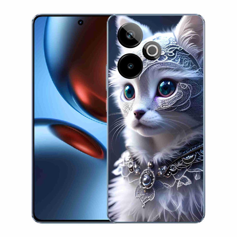 Gélový kryt mmCase na Realme GT 7 5G/GT 7T 5G - biela mačka