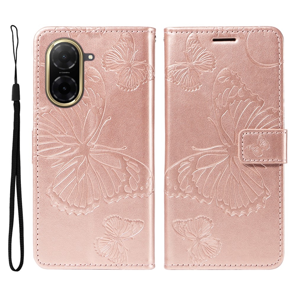 Big Butterfly knižkové puzdro na Xiaomi Redmi A5 (171.7x77.8x8.3mm) - ružovozlaté