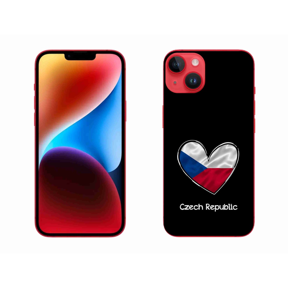 Gélový kryt mmCase na iPhone 14 Plus - vlajka srdca čierne pozadie