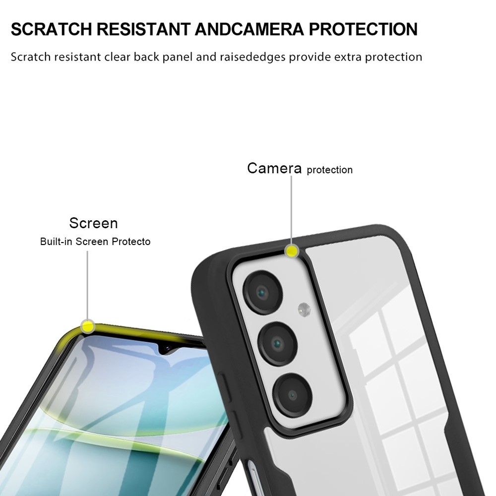 Acryl gélový obal s rámčekom pre ochranou displeja na Samsung Galaxy A16 4G/5G/A17 5G - čierny
