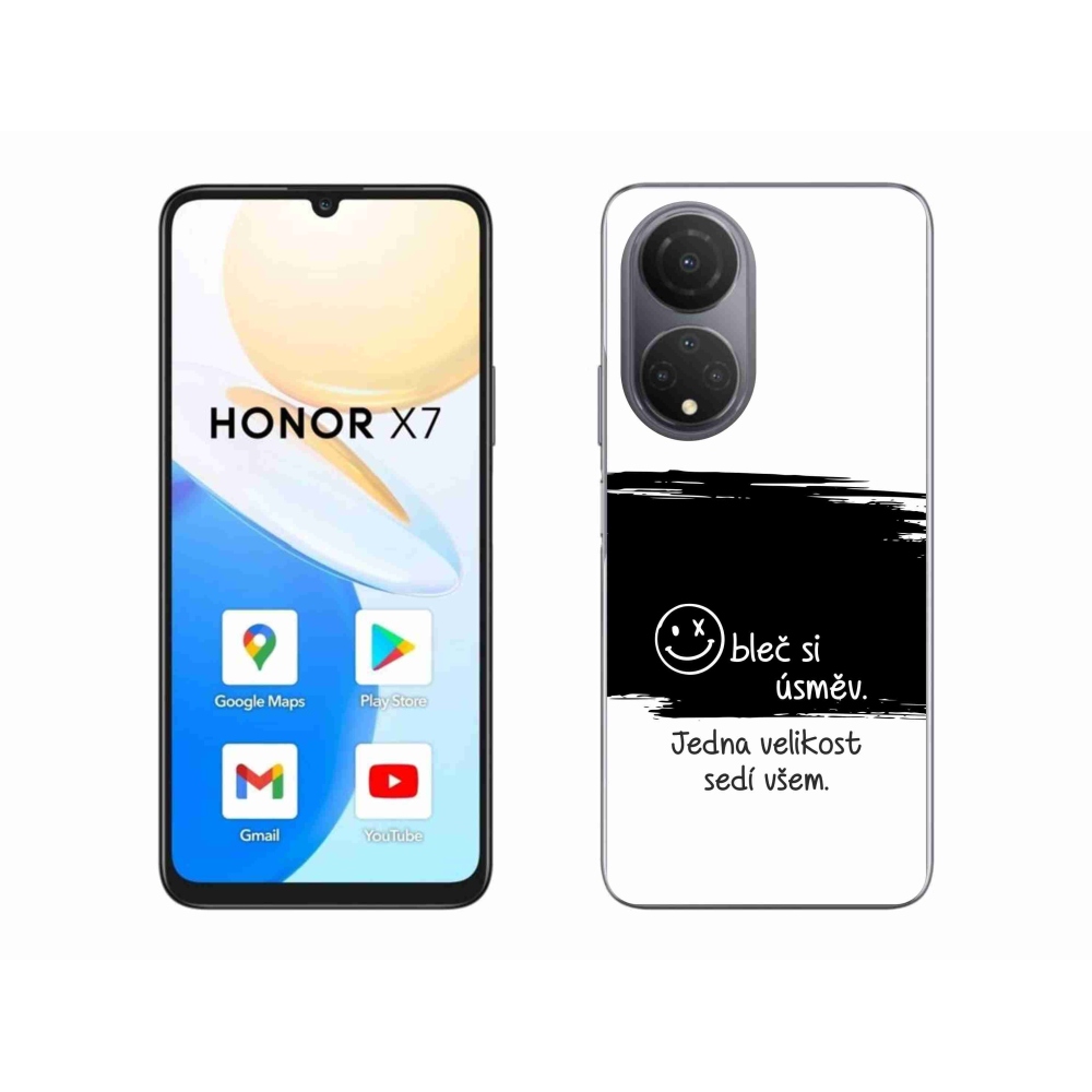 Gélový kryt mmCase na Honor X7 - vtipný text 8 čiernobiele pozadie