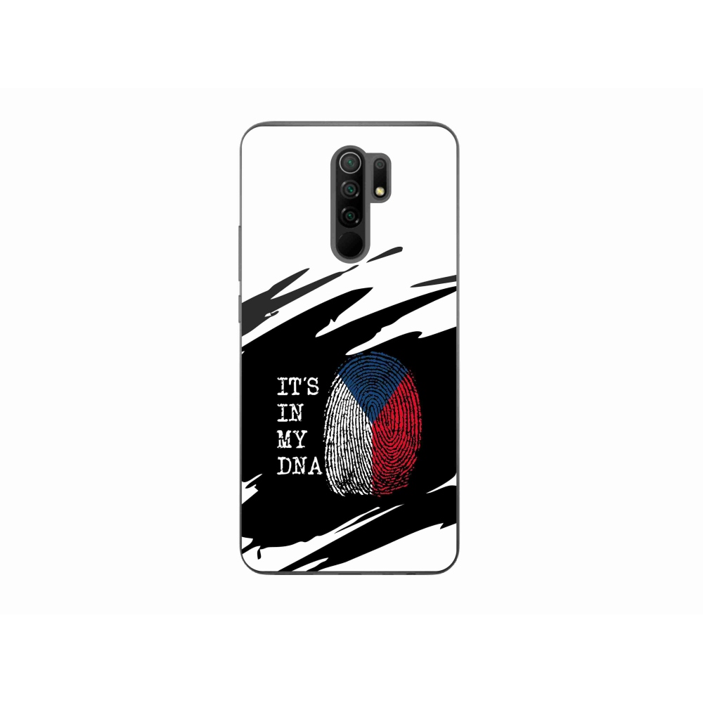 Gélový kryt mmCase na Xiaomi Redmi 9 - vlajka odtlačok prsta čiernobiele pozadie