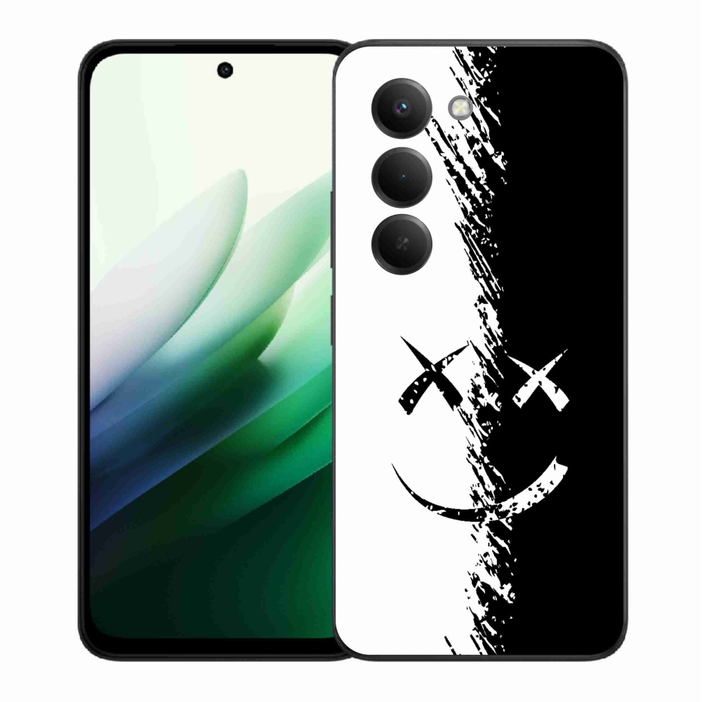 Gélový kryt mmCase na Xiaomi Redmi 15 5G (169mm) - čiernobiely smajlík