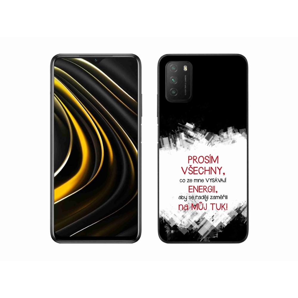 Gélový kryt mmCase na Xiaomi Poco M3 - vtipný text 1 červený