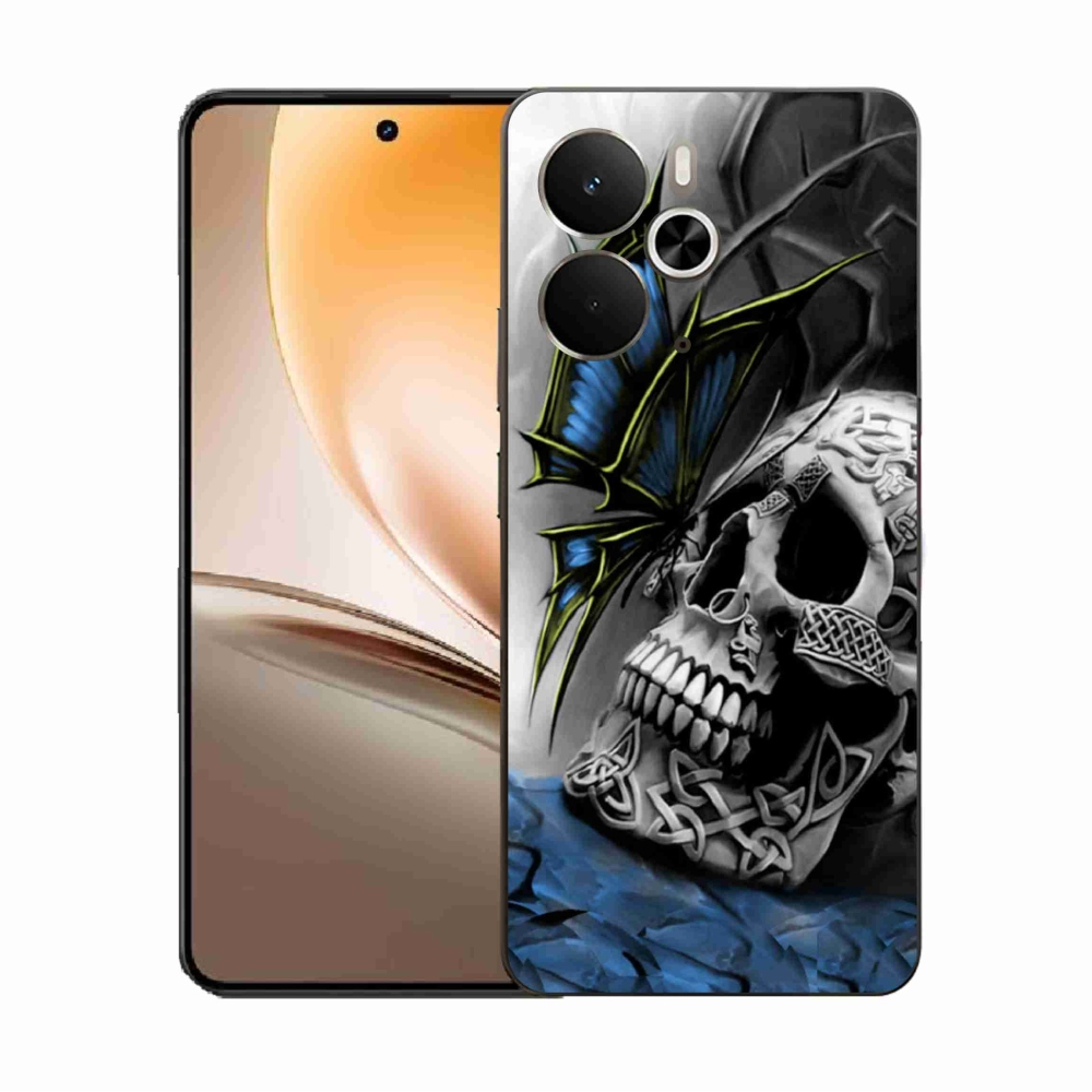 Gélový kryt mmCase na Realme 14 5G - motýľ a lebka
