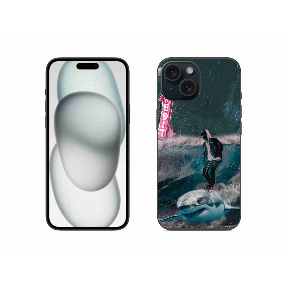 Gélový kryt mmCase na iPhone 15 - žralok