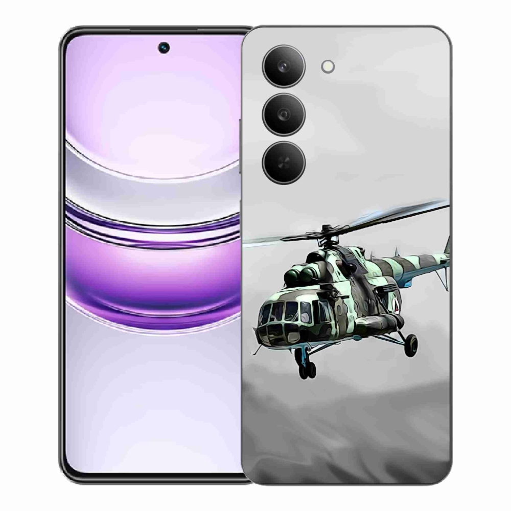 Gélový kryt mmCase na Realme 14x 5G - vojenský vrtuľník