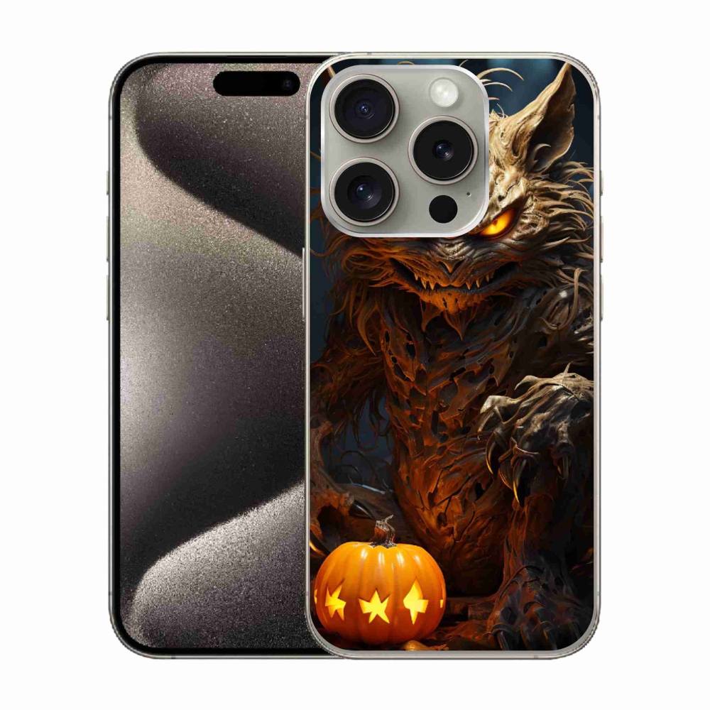 Gélový kryt mmCase na iPhone 15 Pro - halloweenska príšera