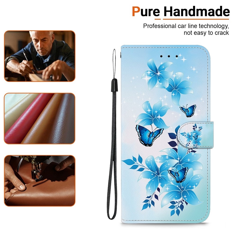 Versatile knižkové puzdro na Xiaomi Redmi 15 4G (171mm) - modrí motýle