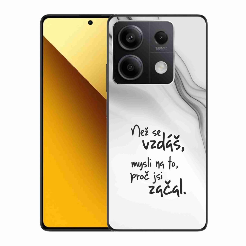 Gélový kryt mmCase na Xiaomi Redmi Note 13 5G - citát 2 biele pozadie