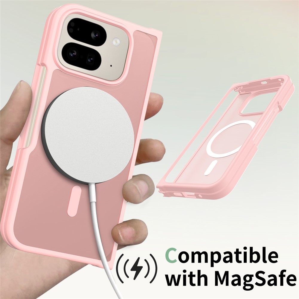 Skin gélový obal s pevným chrbtom a podporou MagSafe na Google Pixel 10 Pro Fold - ružový