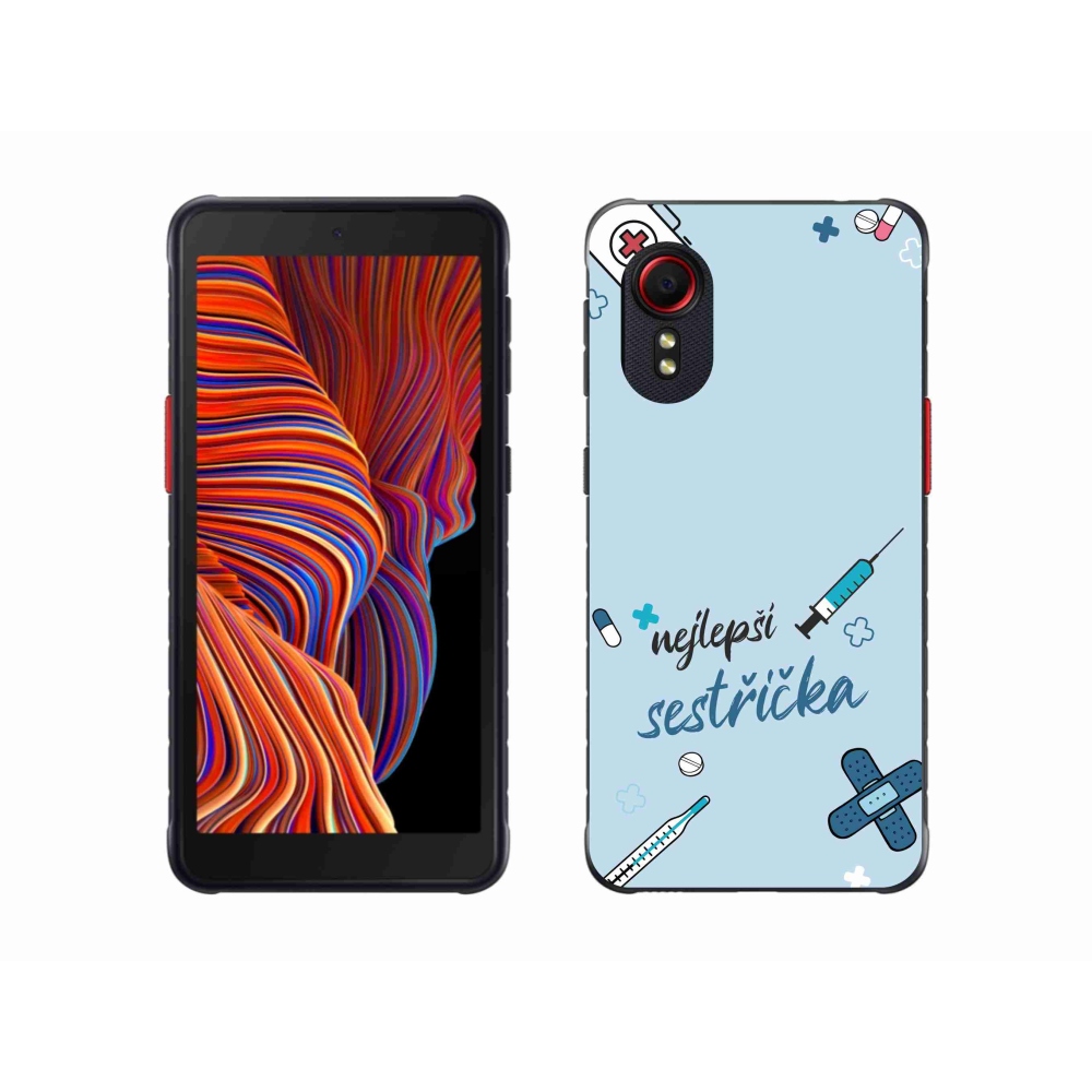 Gélový kryt mmCase na Samsung Galaxy Xcover 5 - najlepšia sestrička modré pozadie