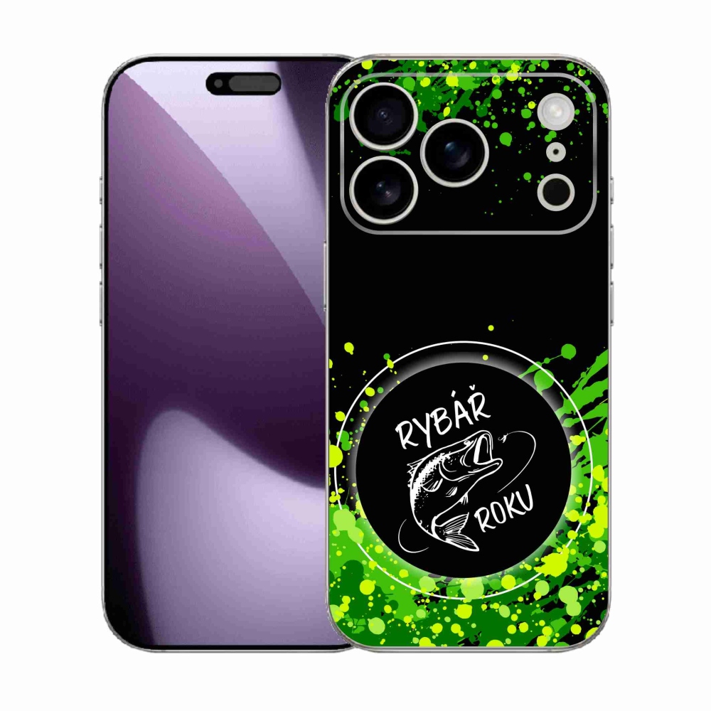 Gélový kryt mmCase na iPhone 17 Pro - rybár roku čierne pozadie