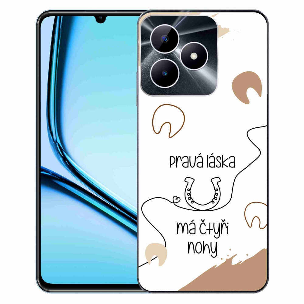 Gélový kryt mmCase na Realme Note 50 - konský motív biele pozadie