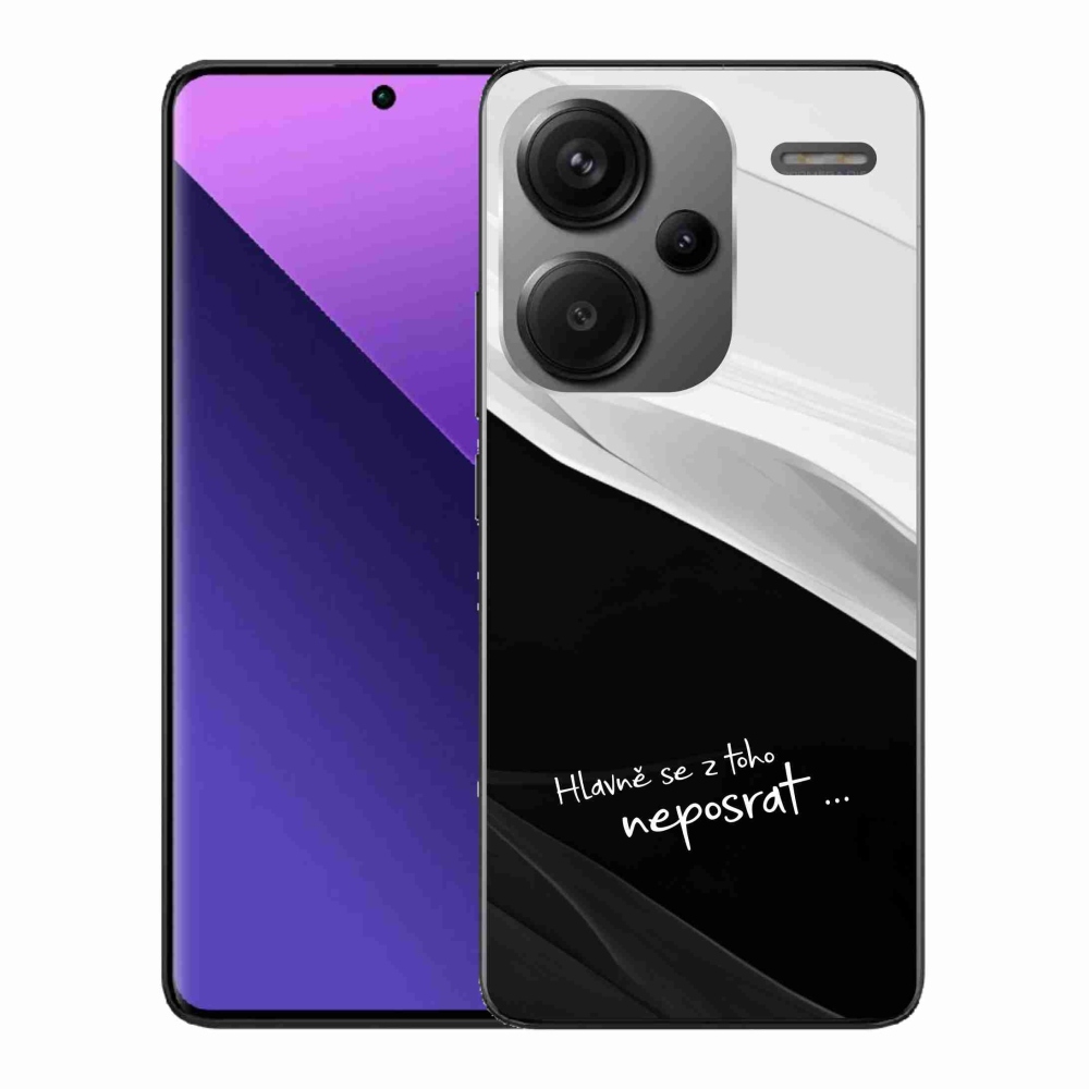 Gélový kryt mmCase na Xiaomi Redmi Note 13 Pro+ 5G - vtipný text 13 čiernobiele pozadie