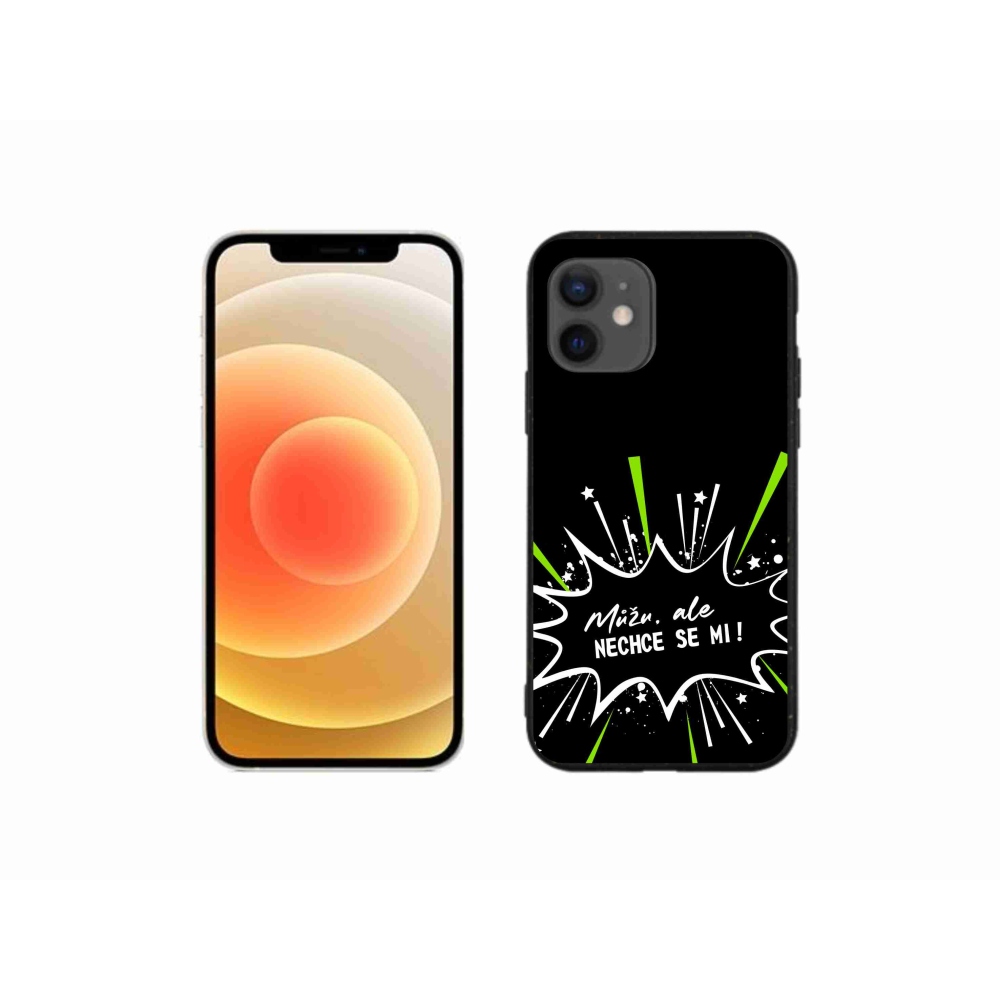 Gélový kryt mmCase na iPhone 12 mini - vtipný text 11 čierne pozadie