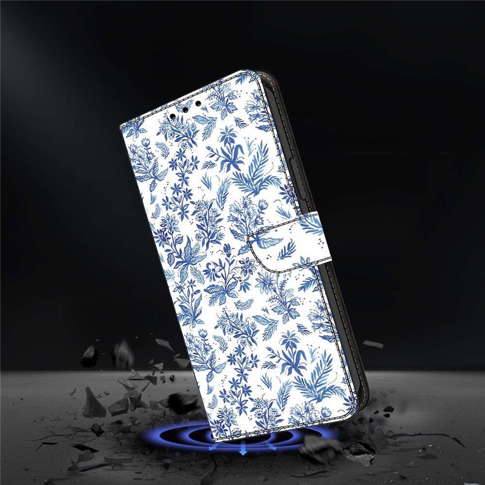 Smooth knižkové púzdro na Samsung Galaxy A07 4G - modré kvety