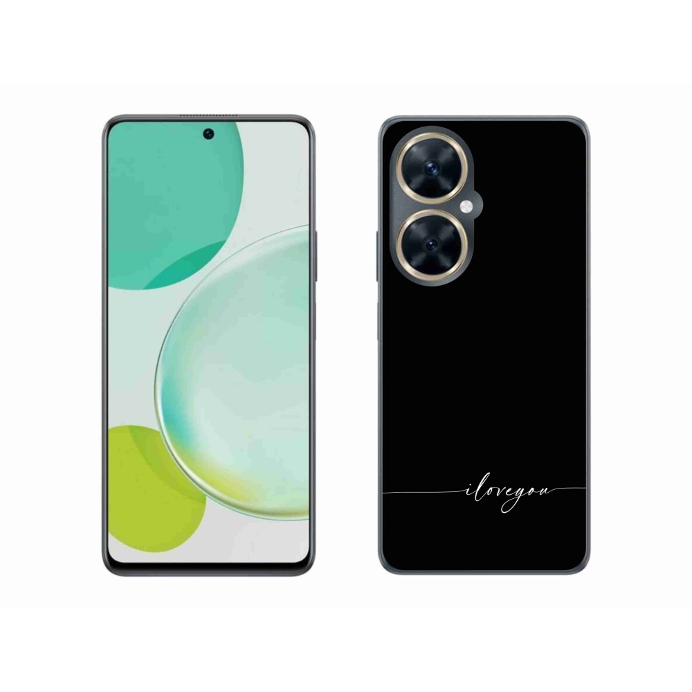 Gélový kryt mmCase na Huawei Nova 11i - I love you čierne pozadie