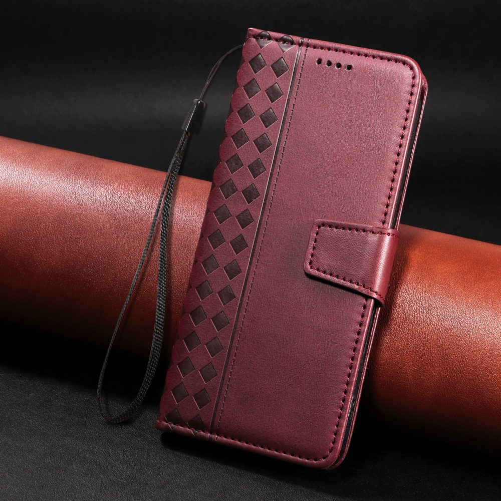 Grids knižkové púzdro na Xiaomi Redmi 15C 4G/5G (173mm) - vínové