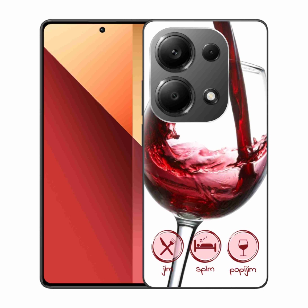 Gélový obal mmCase na Xiaomi Redmi Note 13 Pro 4G/Poco M6 Pro - pohár vína červené