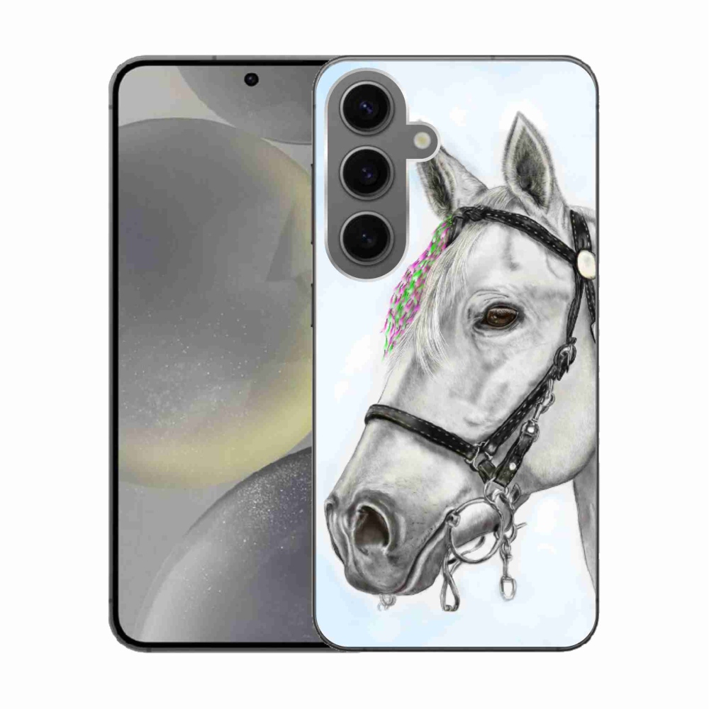 Gélový kryt mmCase na Samsung Galaxy S24 - biely kôň 1