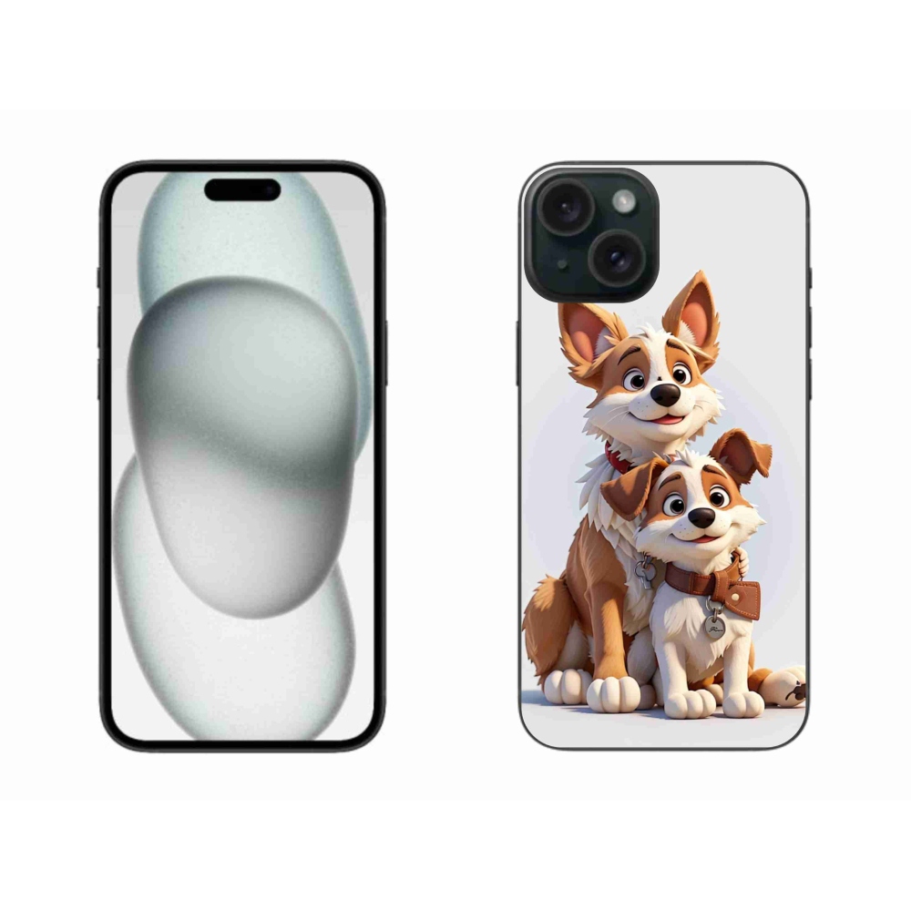 Gélový kryt mmCase na iPhone 15 Plus - kreslenie psy