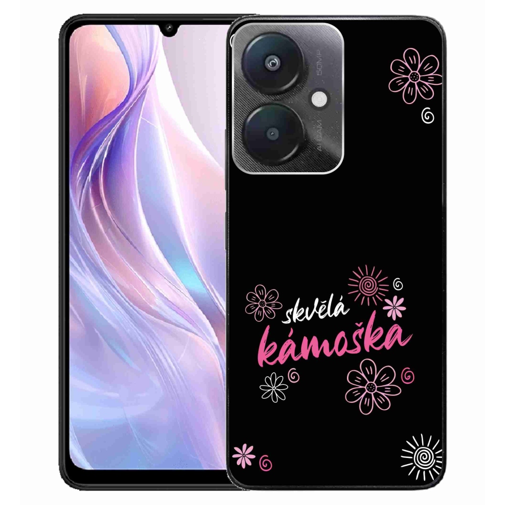 Gélový kryt mmCase na Xiaomi Redmi 13C 5G - skvelá kamoška čierne pozadie