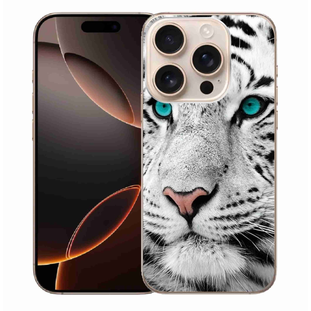 Gélový kryt mmCase na iPhone 16 Pro Max - biely tiger