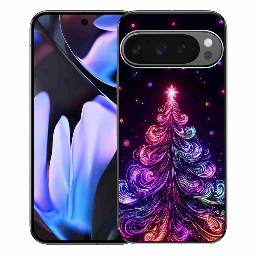 Gélový kryt mmCase na Google Pixel 9 Pro XL - neónový vianočný stromček 1