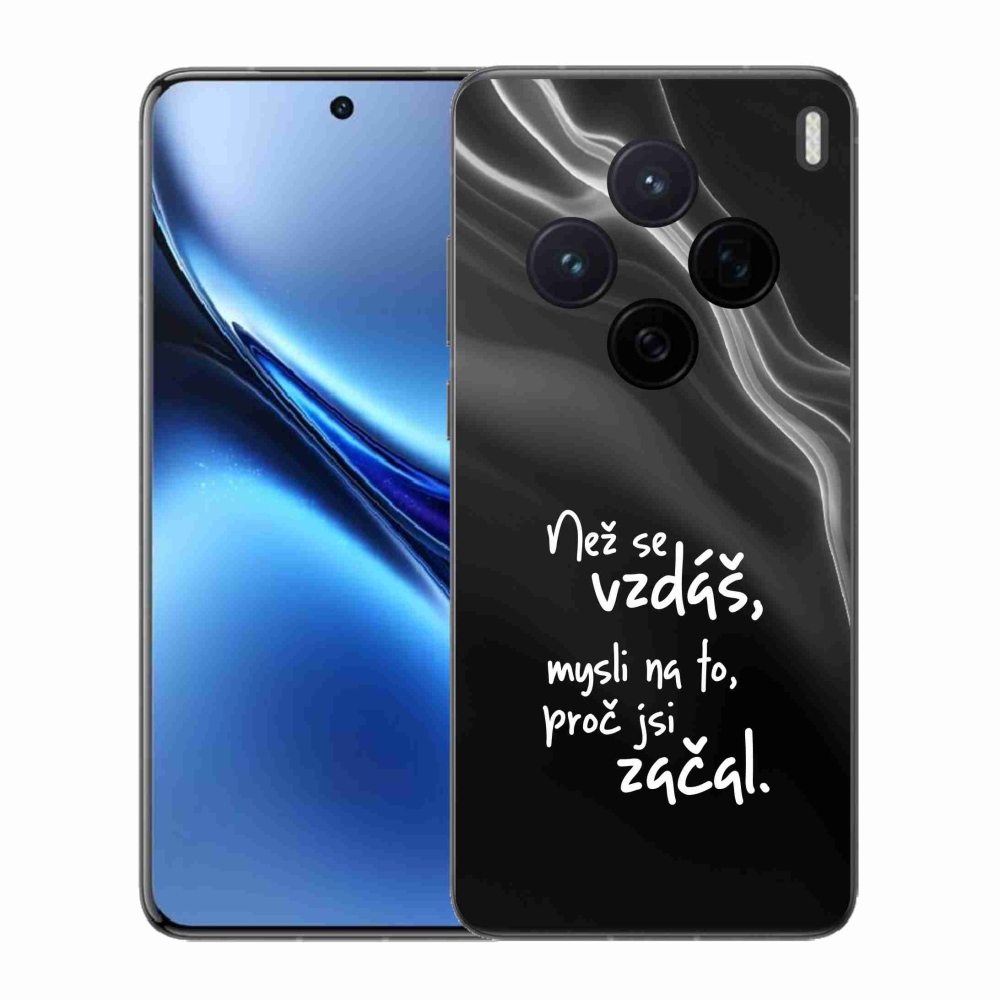 Gélový kryt mmCase na Vivo X200 5G - citát 2 čierne pozadie