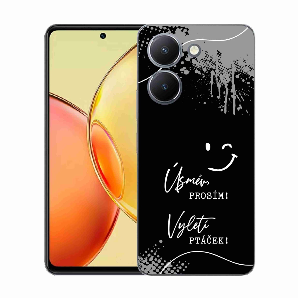 Gélový kryt mmCase na Vivo Y36 - vtipný text 4 čierne pozadie