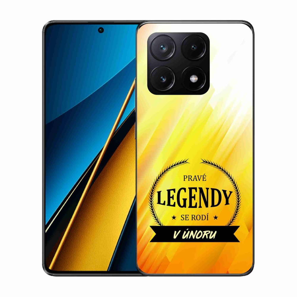 Gélový kryt mmCase na Xiaomi Poco X6 Pro 5G - legendy vo februári žlté pozadie