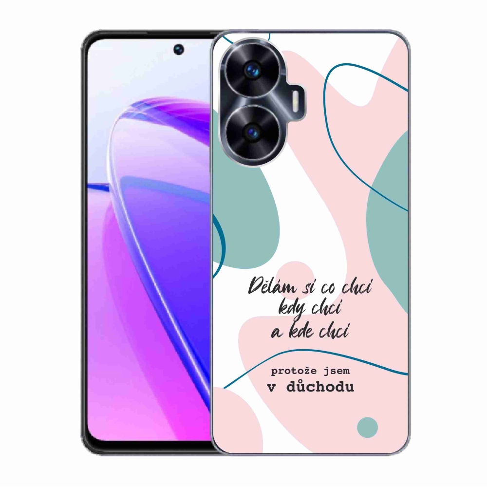 Gélový kryt mmCase na Realme C55 - vtipný text 10 biele pozadie