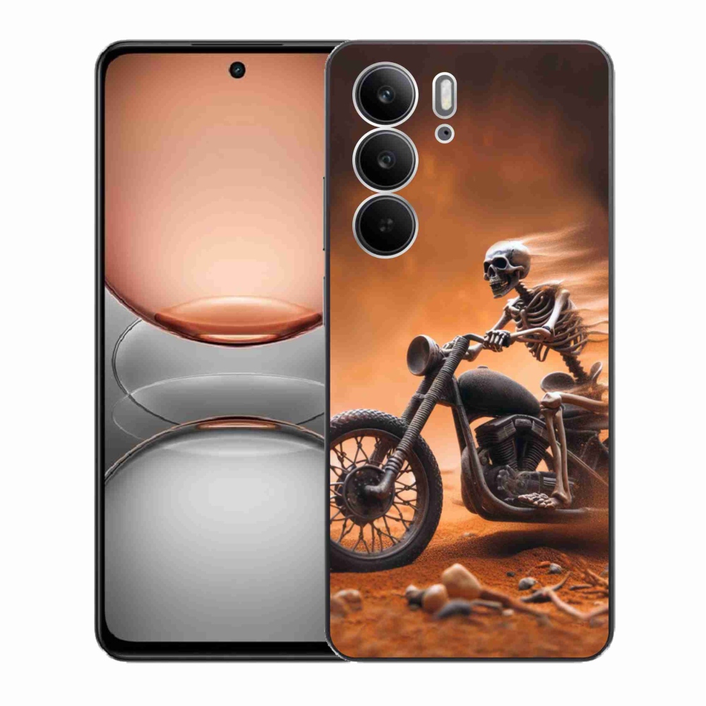 Gélový kryt mmCase na Realme C75 - kostra na motorke