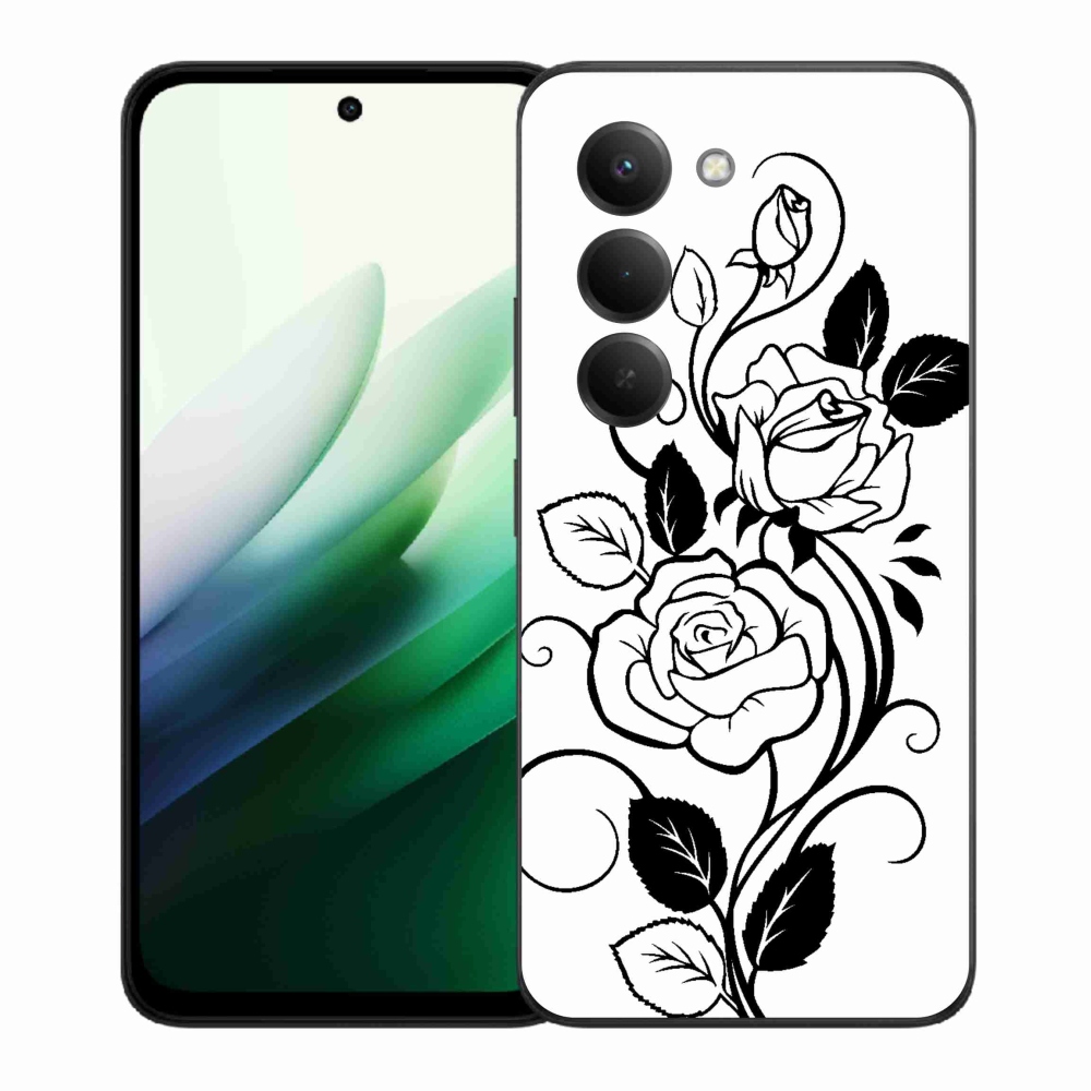 Gélový kryt mmCase na Xiaomi Redmi 15 5G (169mm) - čiernobiela ruža