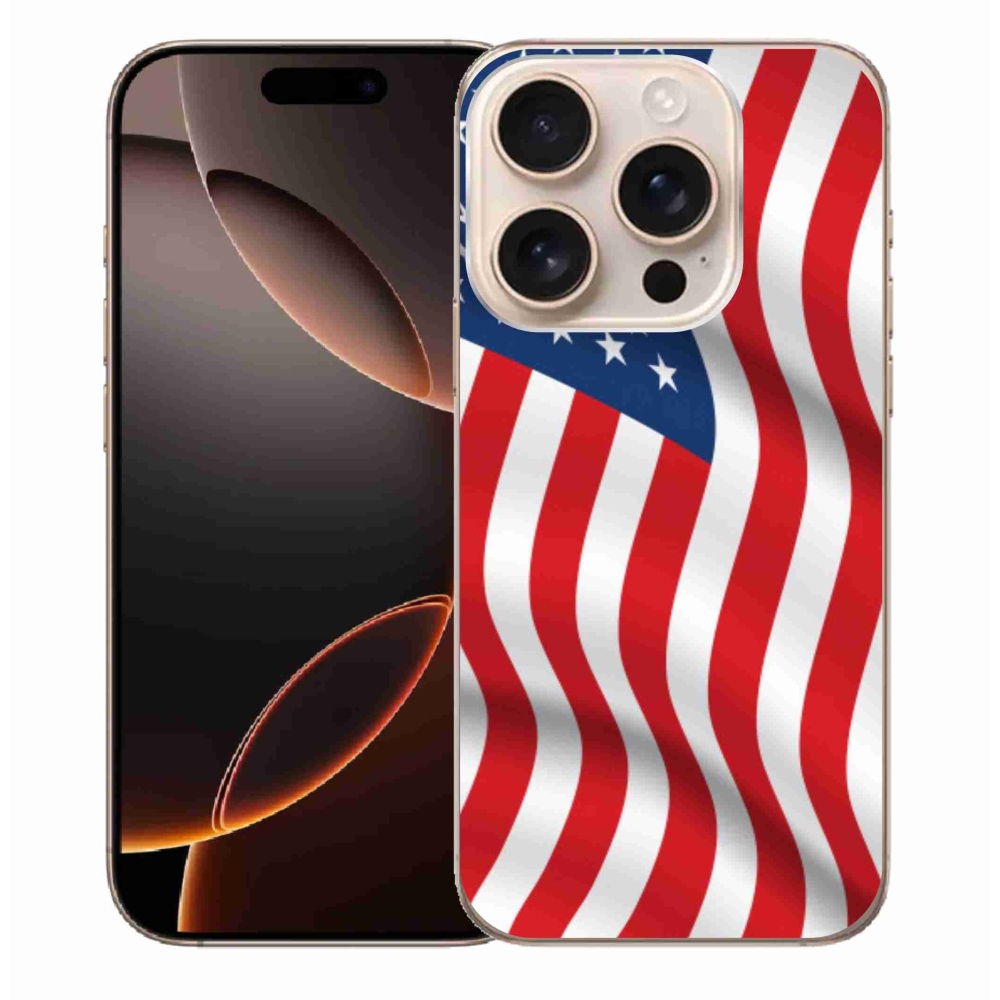 Gélový kryt mmCase na iPhone 16 Pre Max - USA vlajka